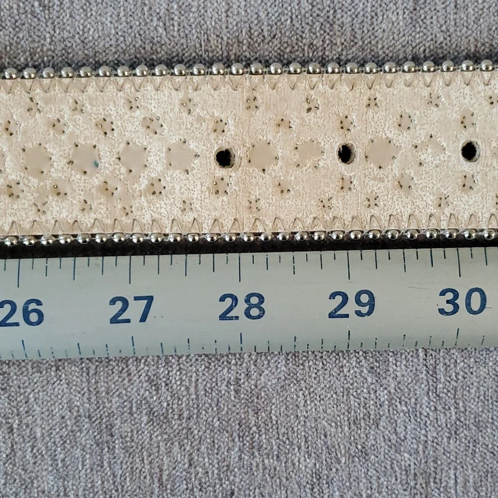 Exquisite b.b. simon Belt In Turquoise Italian Leather With Swarovski Crystals - Picture 9 of 11